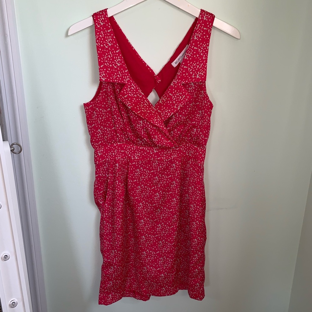 BCBGeneration Hot Pink Speckled Cocktail Dress